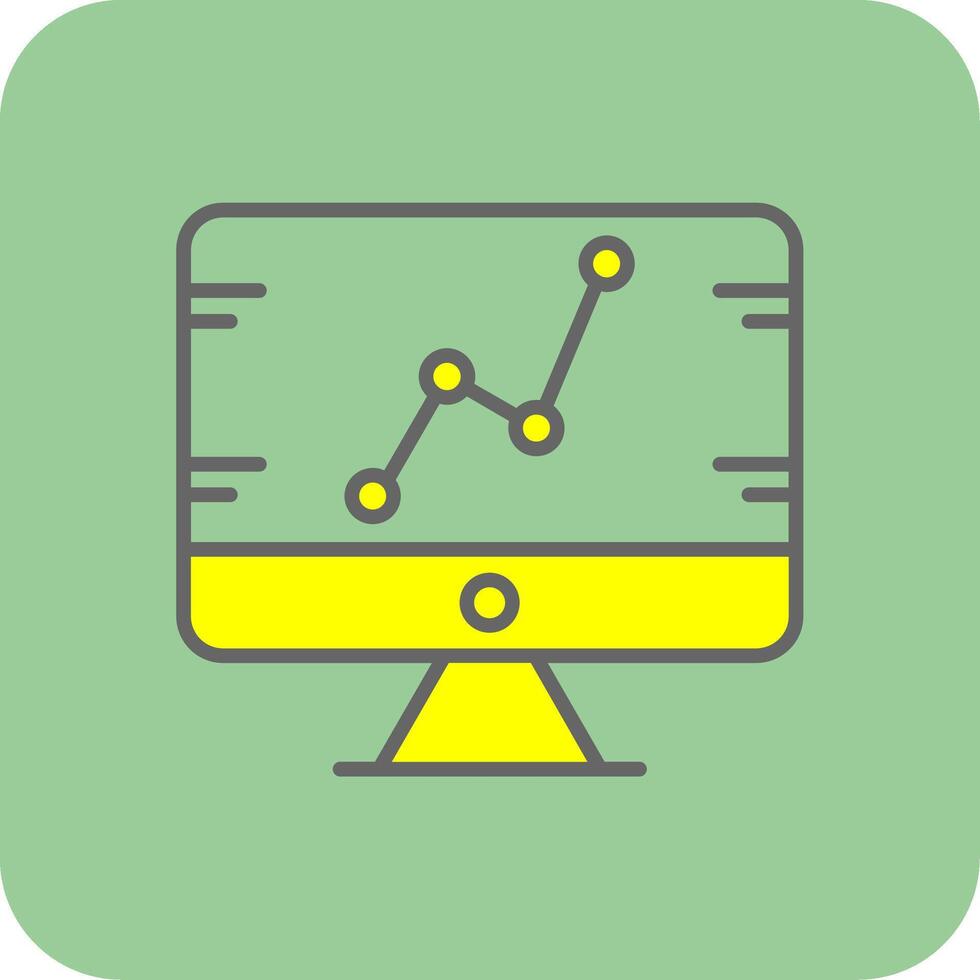 Statistiques rempli Jaune icône vecteur