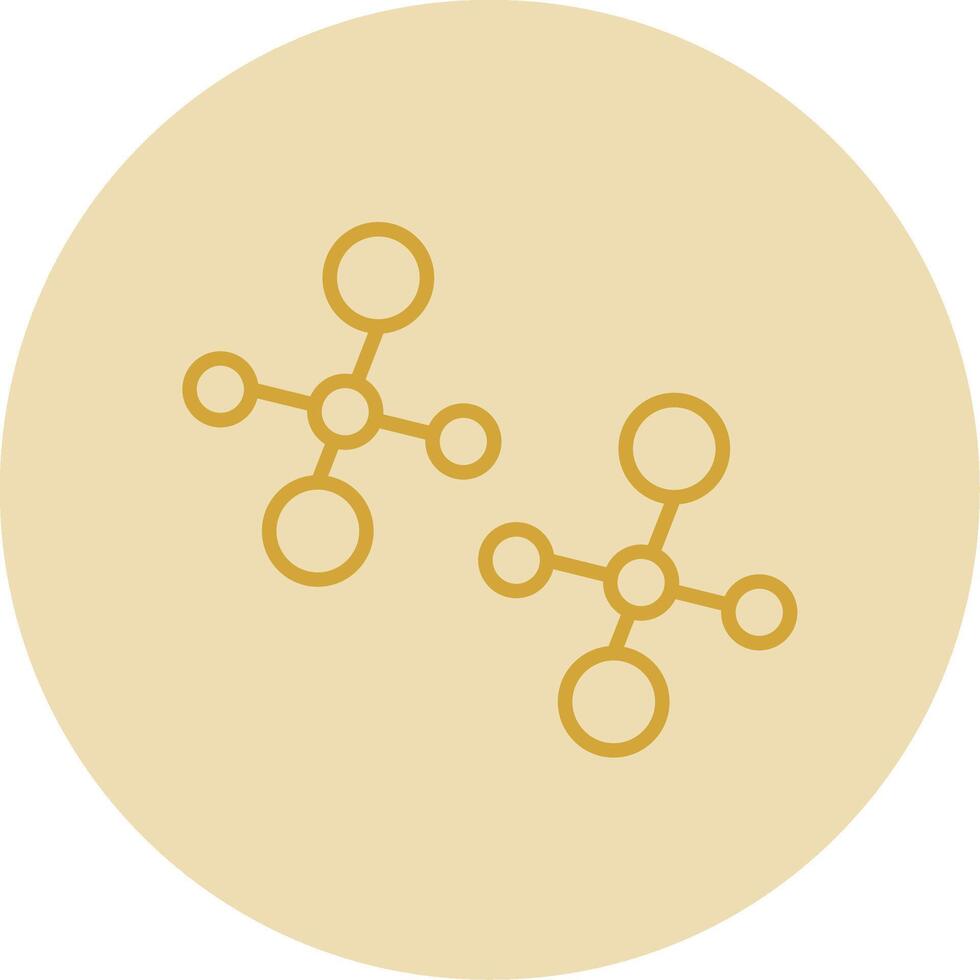 molécules ligne Jaune cercle icône vecteur