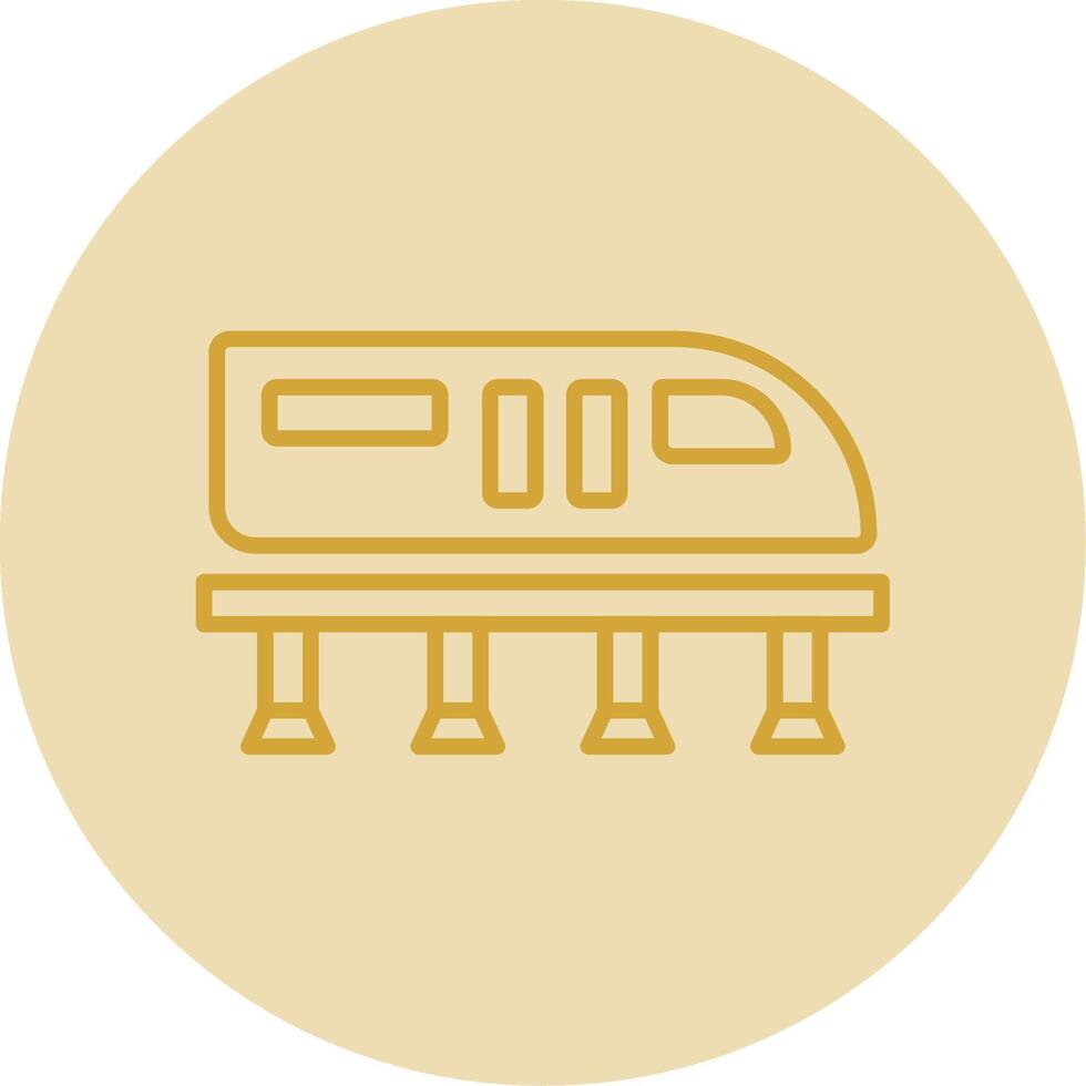 monorail ligne Jaune cercle icône vecteur