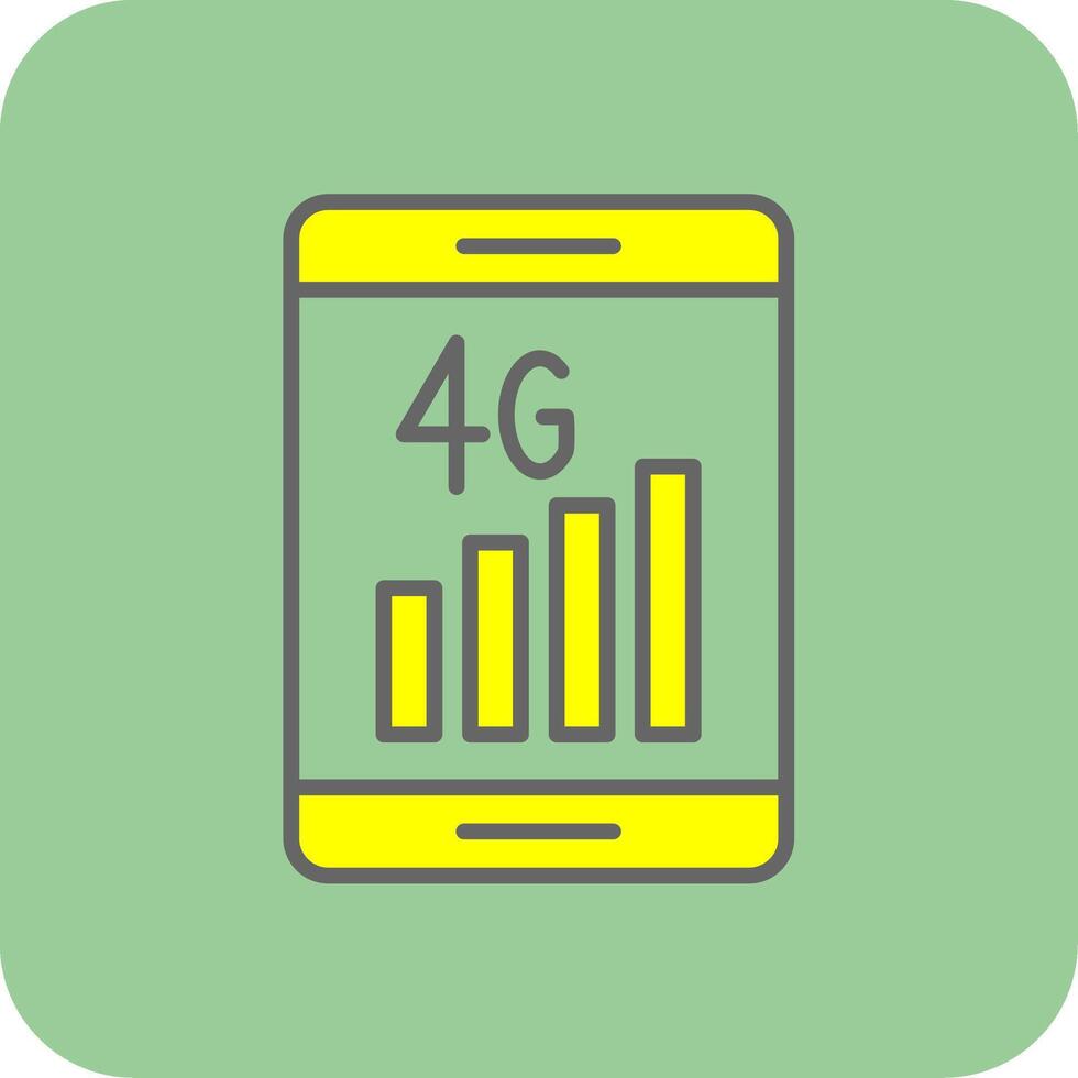 4g rempli Jaune icône vecteur