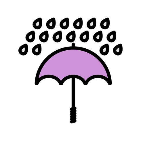 Parapluie et pluie Vector Icon