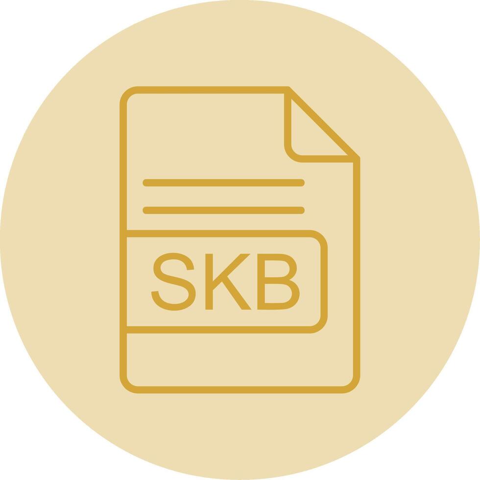 skb fichier format ligne Jaune cercle icône vecteur