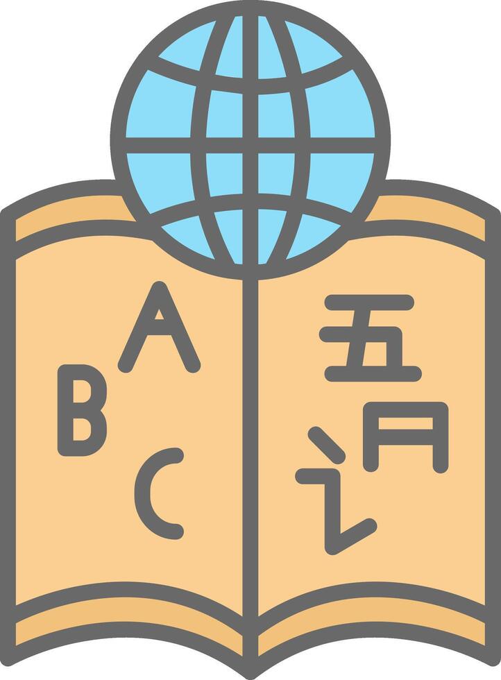 linguistique ligne rempli lumière icône vecteur