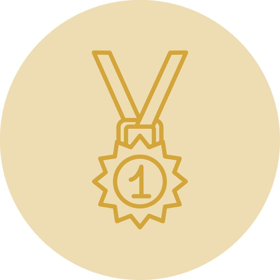 médaille ligne Jaune cercle icône vecteur