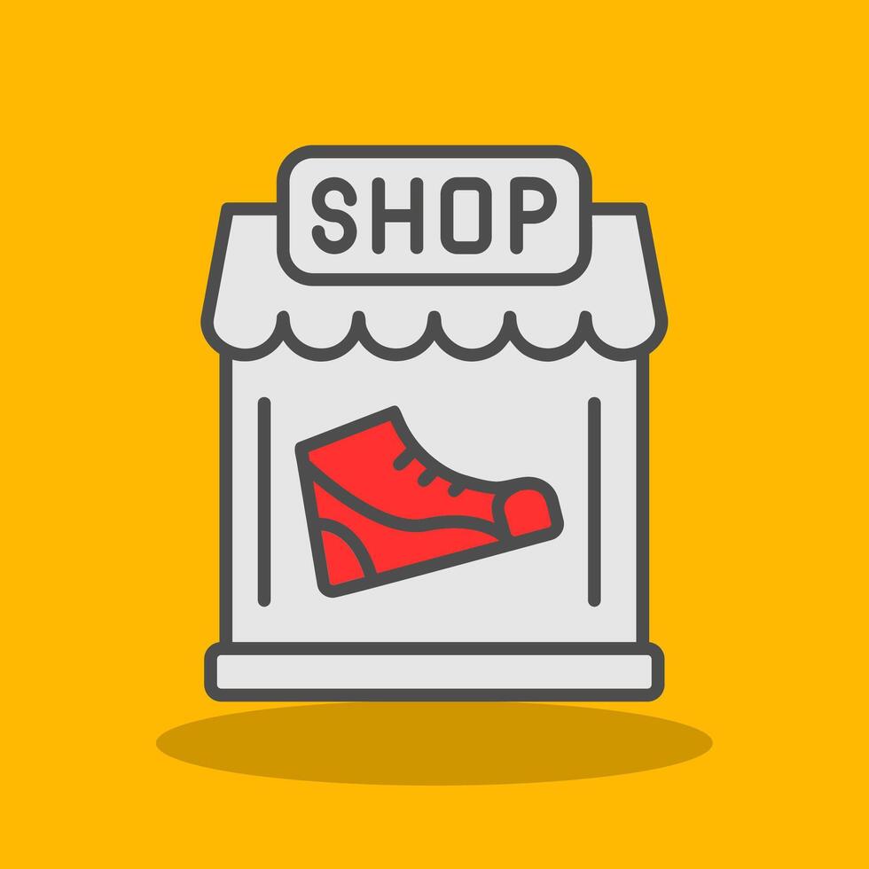 chaussure magasin rempli ombre icône vecteur