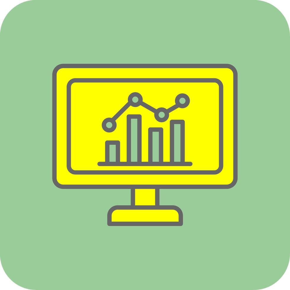 statistiques rempli Jaune icône vecteur