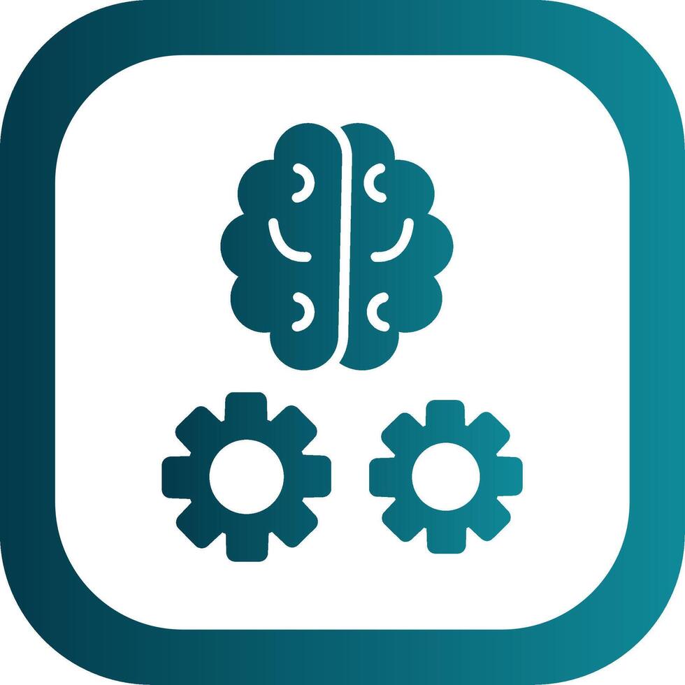 cerveau formation glyphe pente coin icône vecteur