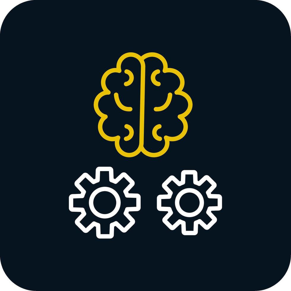 cerveau formation ligne rouge cercle icône vecteur