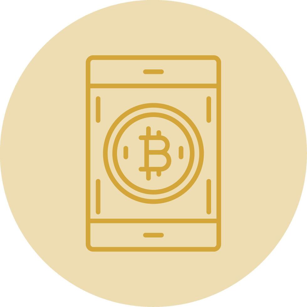 bitcoin Payer ligne Jaune cercle icône vecteur