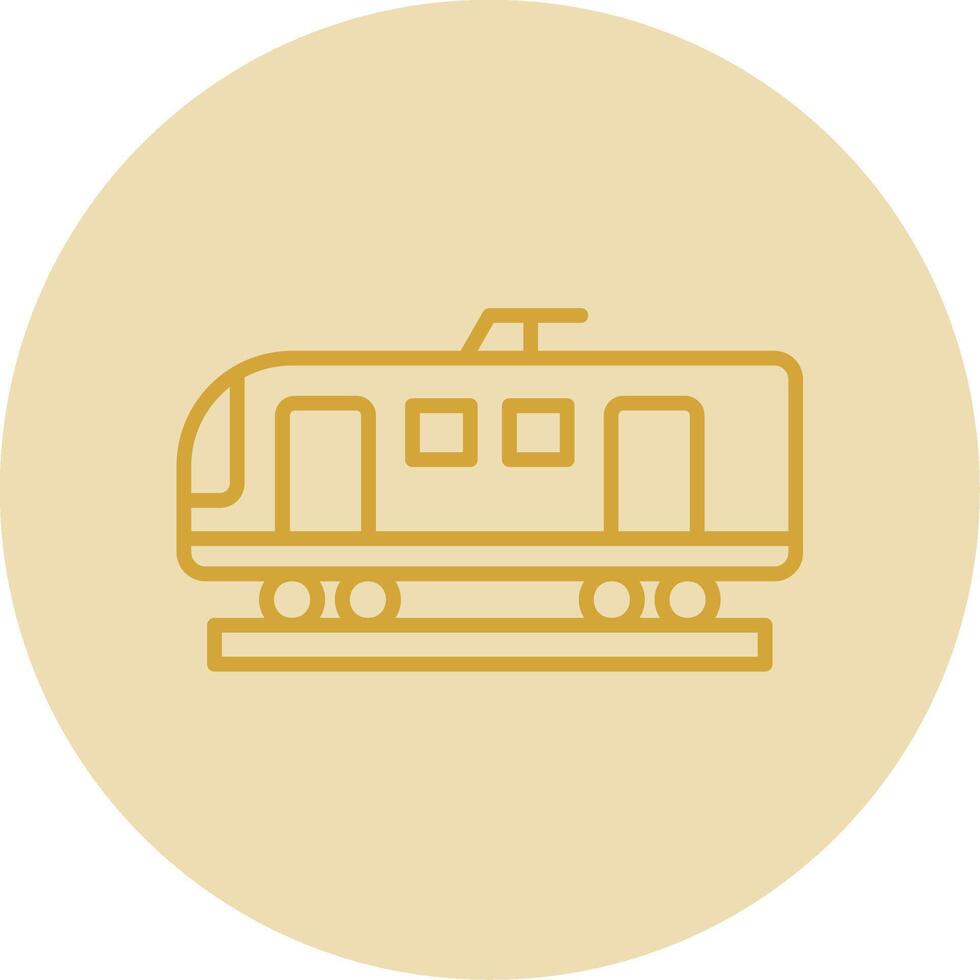 haute la vitesse train ligne Jaune cercle icône vecteur