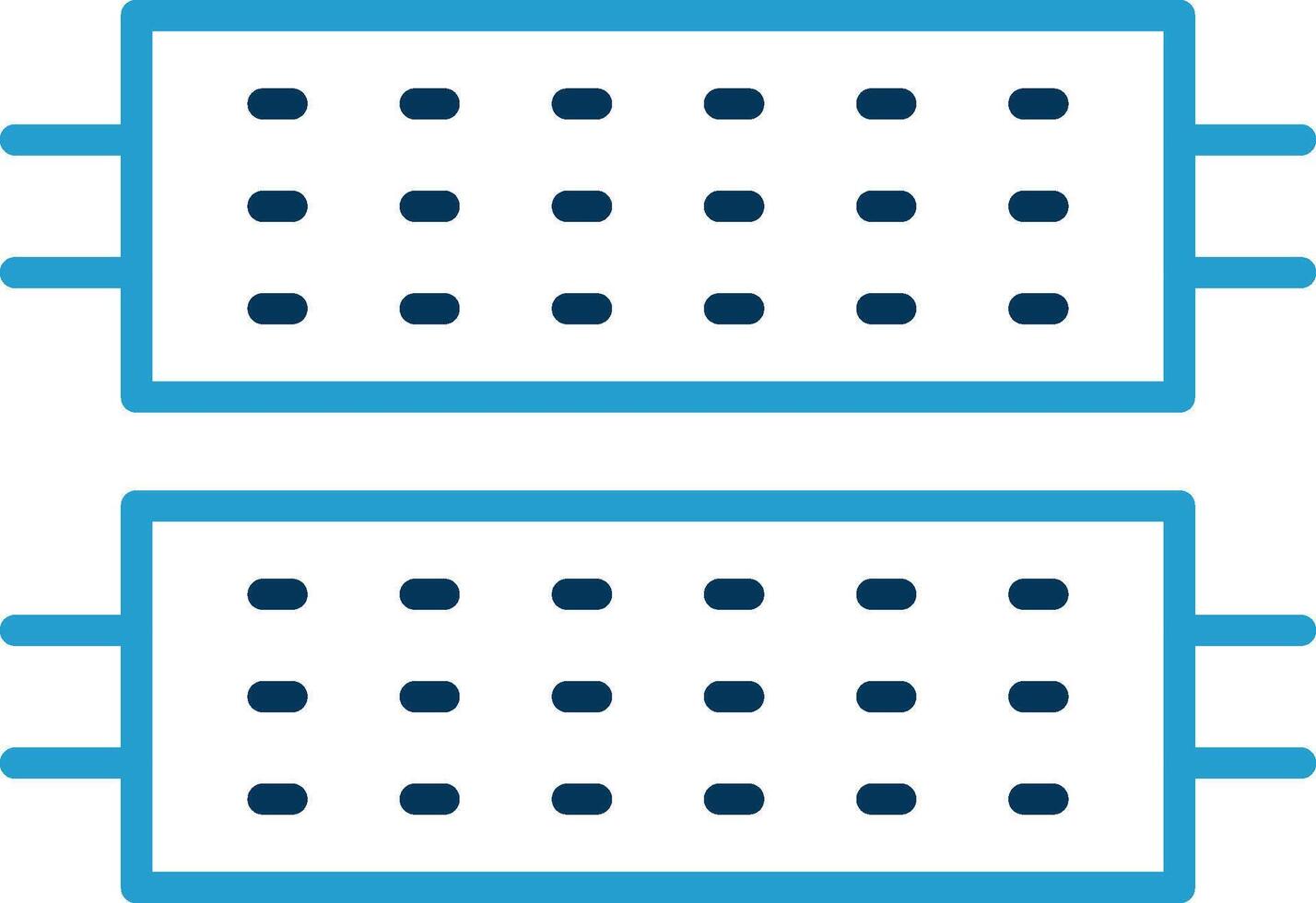 LED ligne bleu deux Couleur icône vecteur