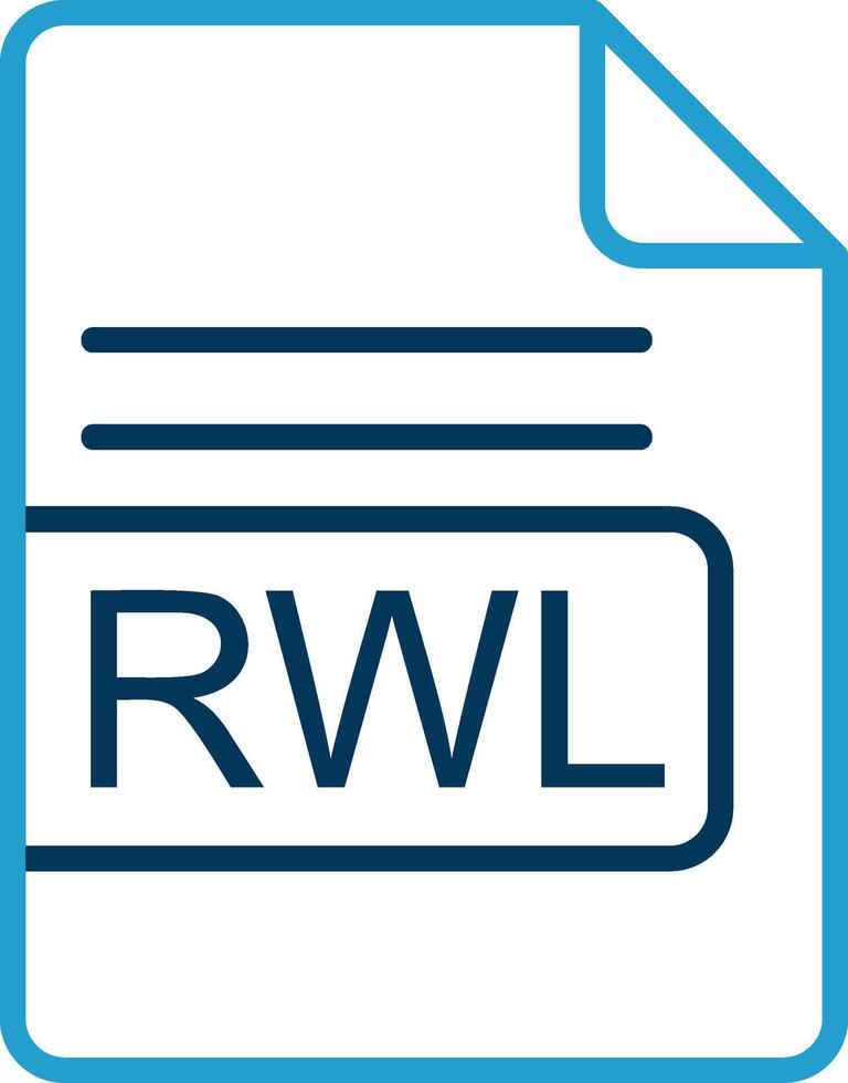 rwl fichier format ligne bleu deux Couleur icône vecteur