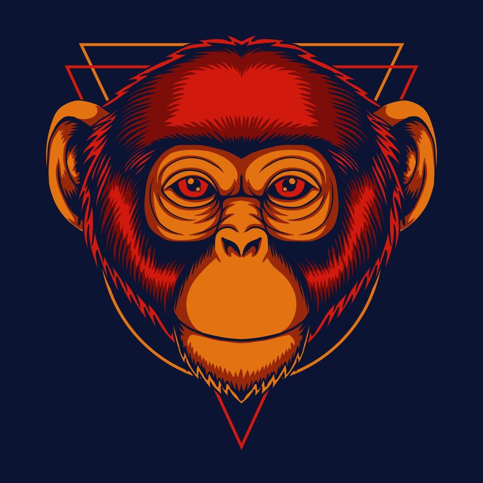 illustration vectorielle tête de chimpanzé vecteur