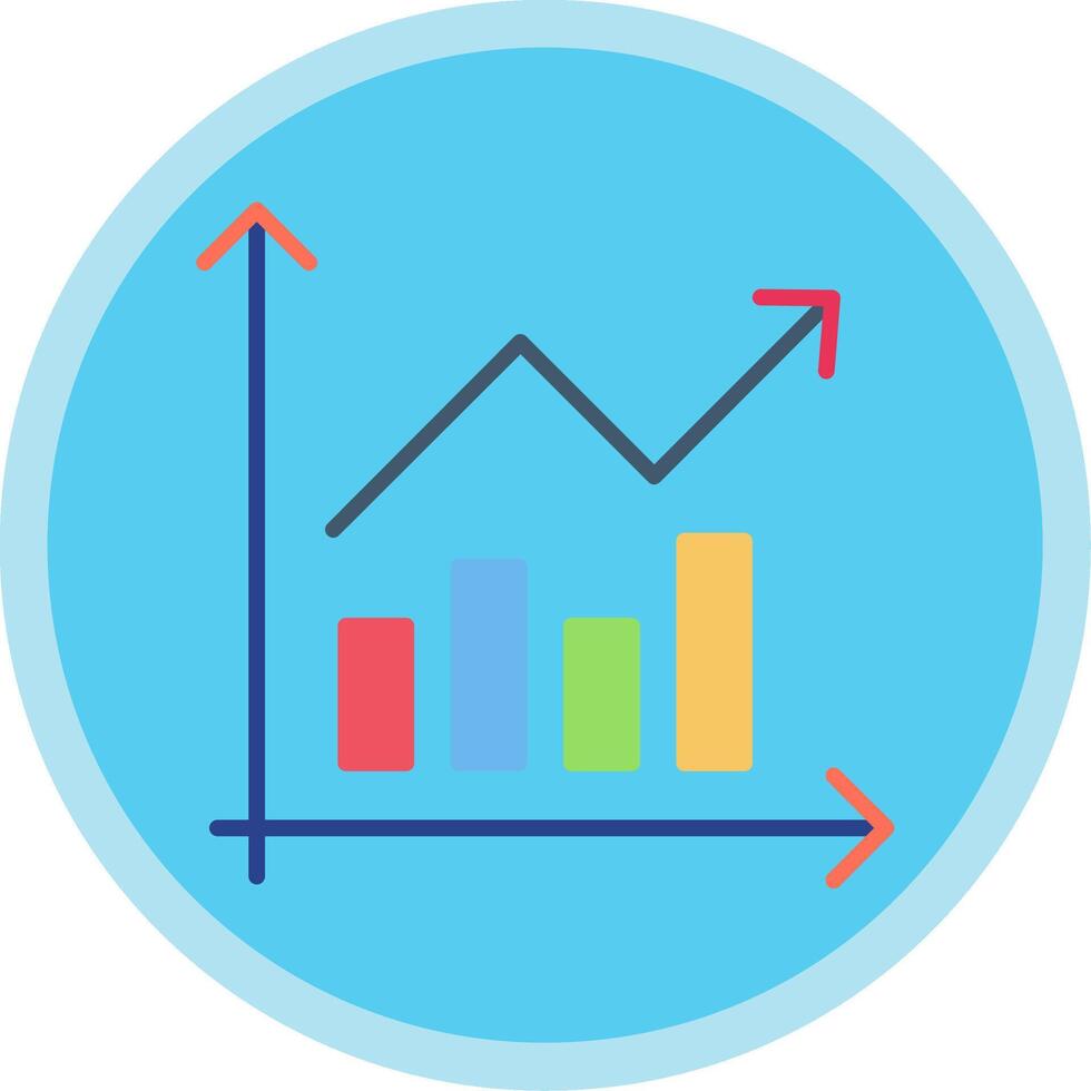 bar graphique plat multi cercle icône vecteur