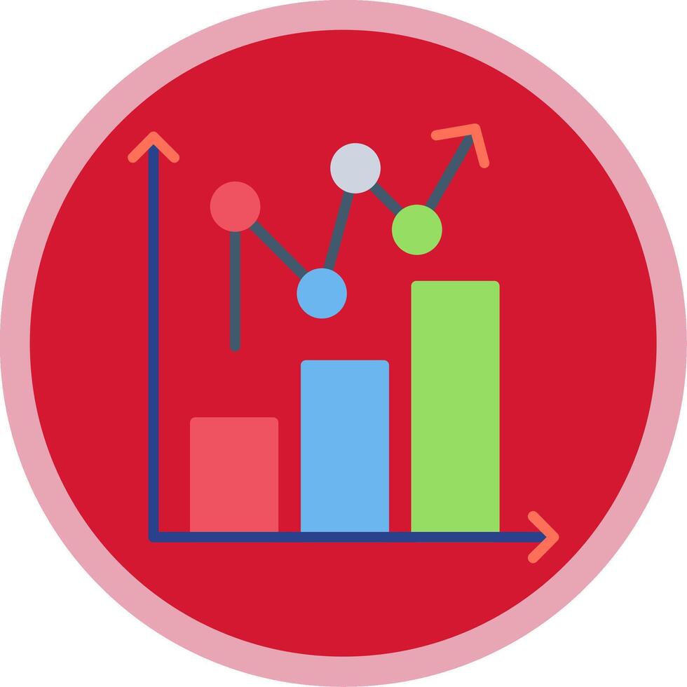 statistique graphique plat multi cercle icône vecteur