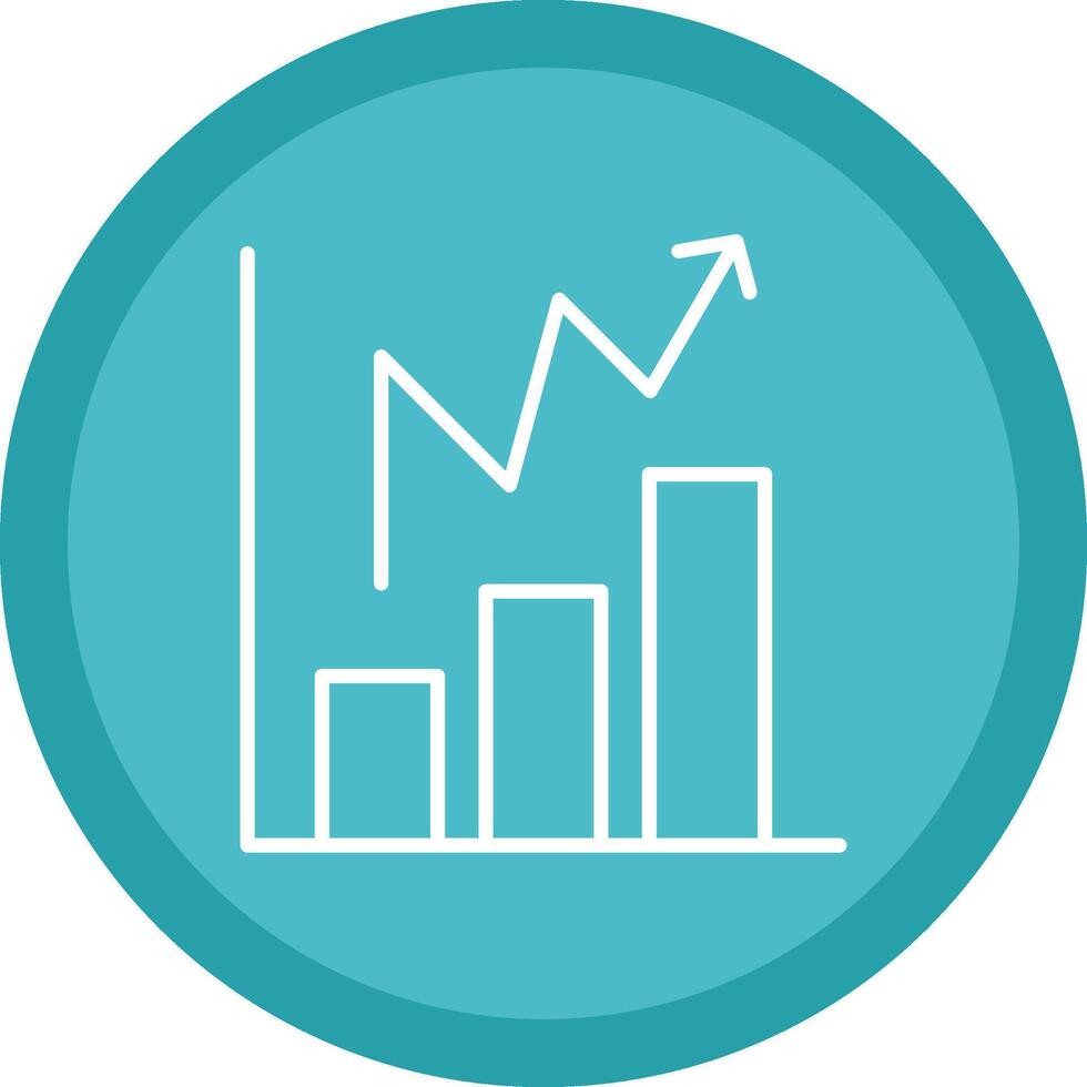 statistique graphique ligne multi cercle icône vecteur