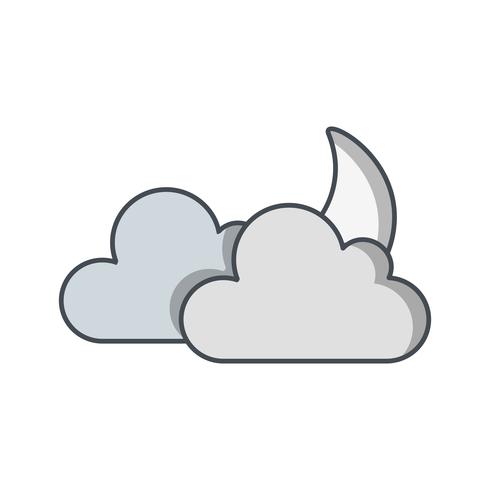 Nuage et lune Vector Icon