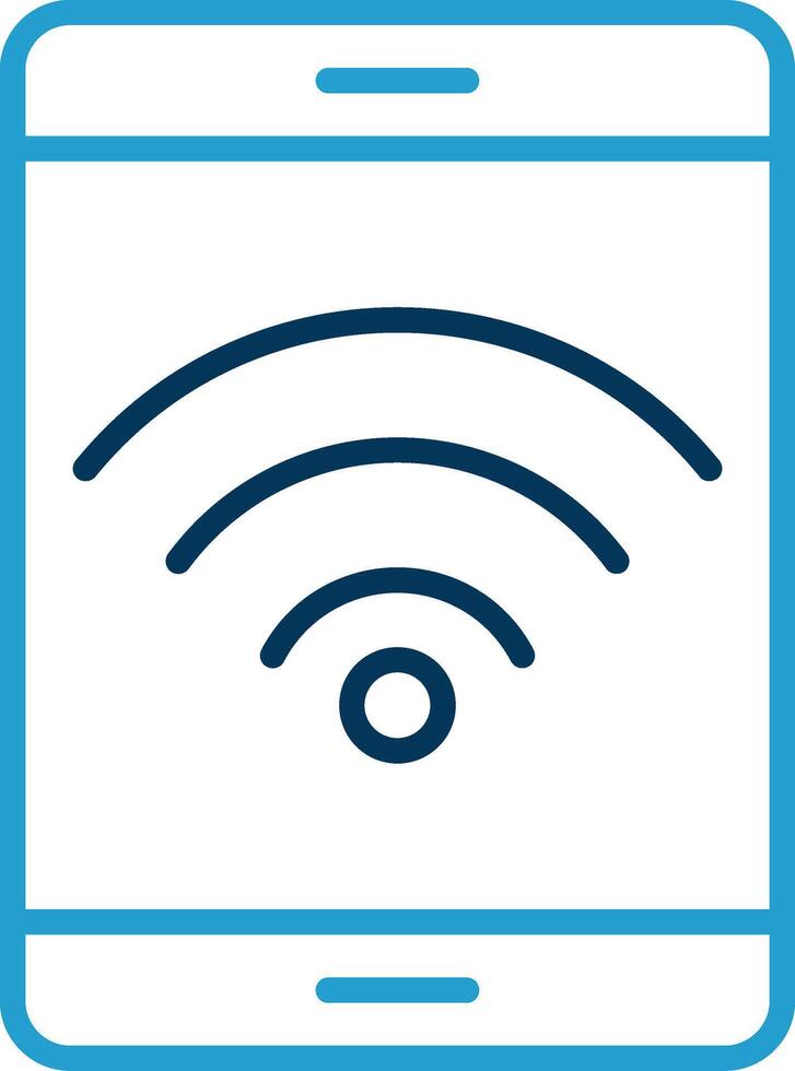Wifi ligne bleu deux Couleur icône vecteur