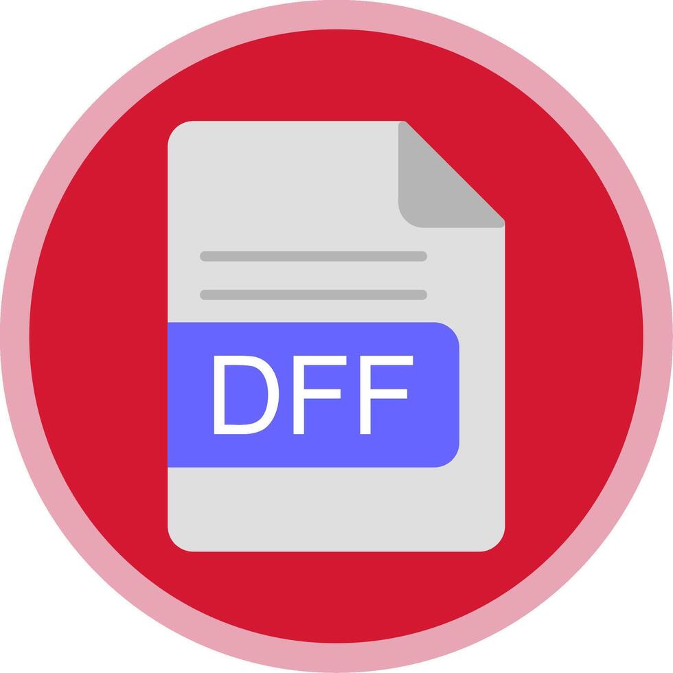 dff fichier format plat multi cercle icône vecteur