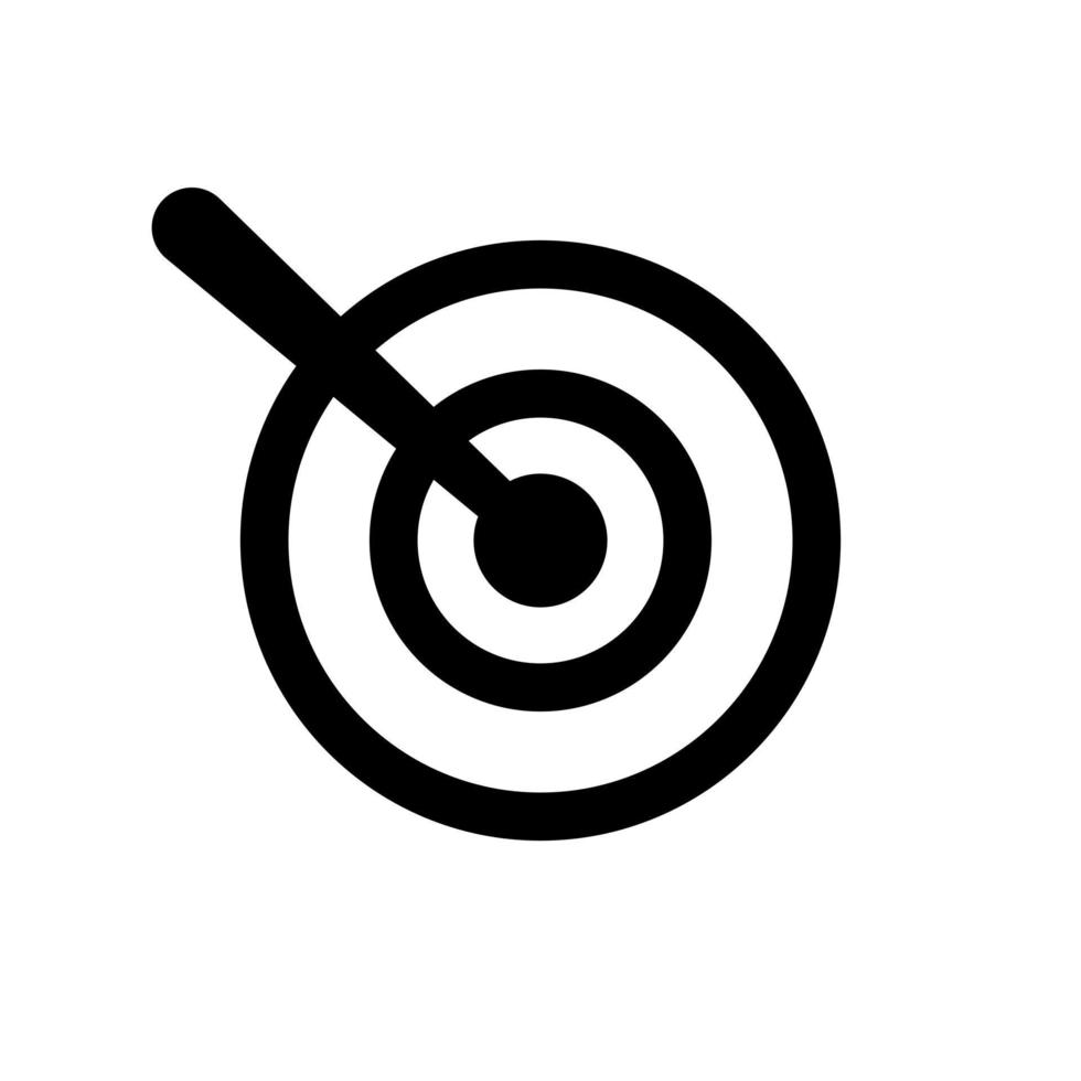 icône de cible de flèche et illustration de symbole pour les affaires et la gestion sur fond isolé vecteur