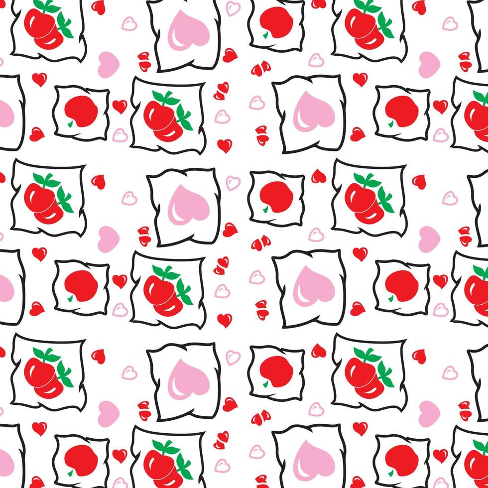 cerise et pomme fond illustration vectorielle vecteur