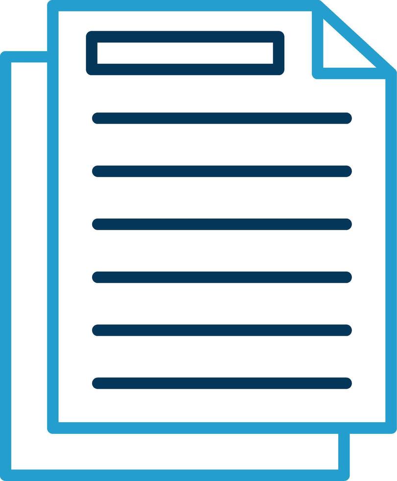 document ligne bleu deux Couleur icône vecteur