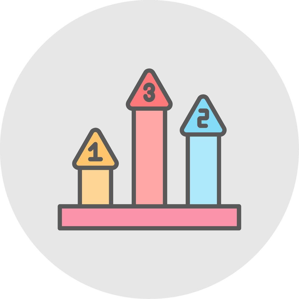 podium ligne rempli lumière icône vecteur