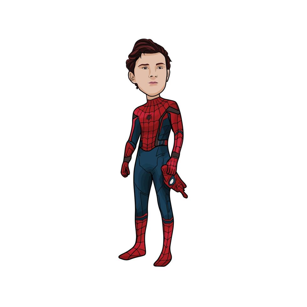 illustration vectorielle de spiderman grosse tête art vecteur