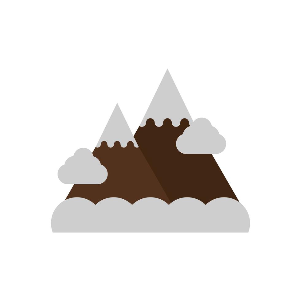 montagnes pics grande icône isolée vecteur