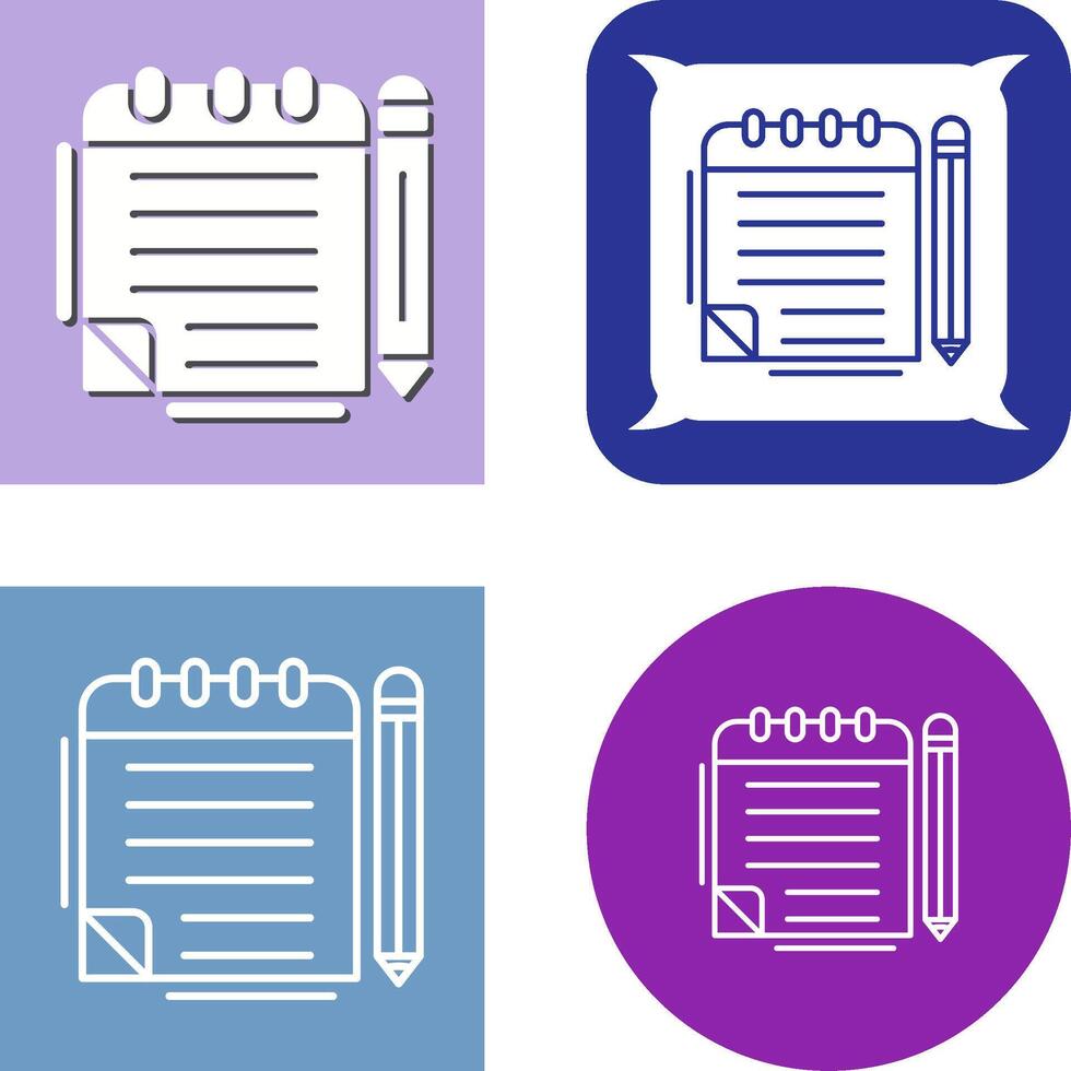 conception d'icône de bloc-notes vecteur