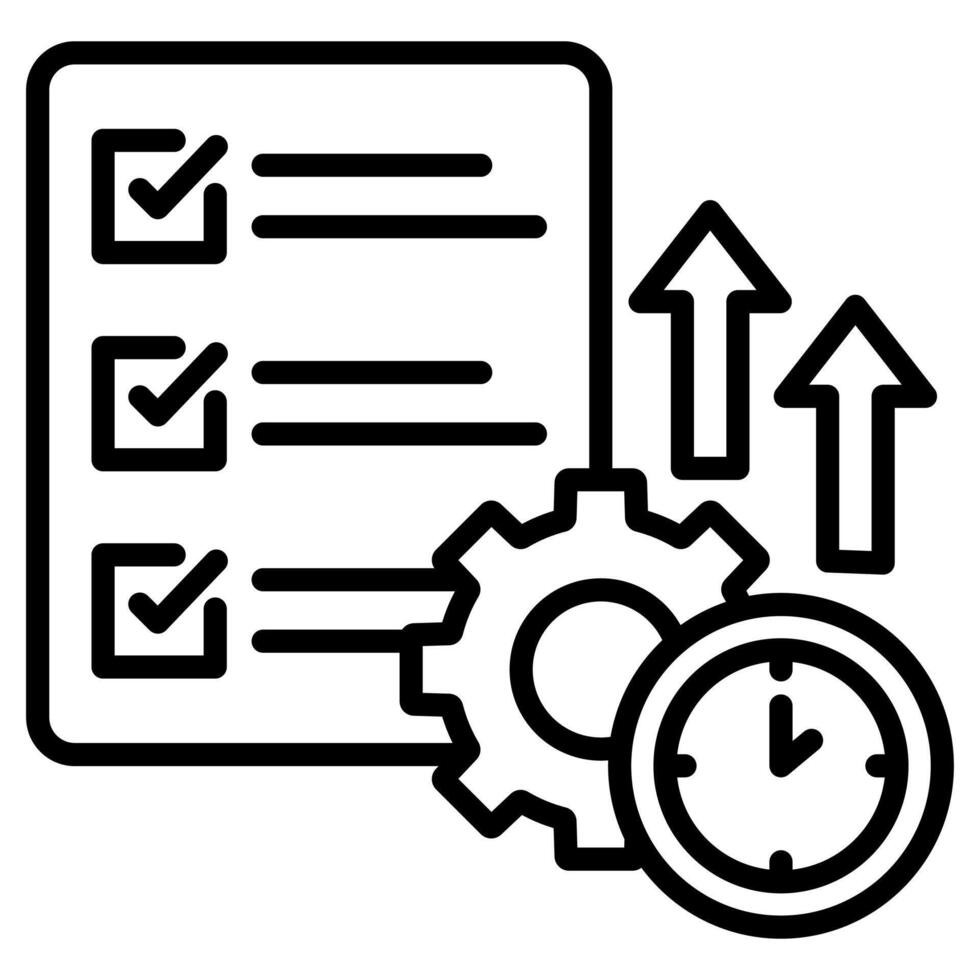 productivité Planification icône ligne illustration vecteur