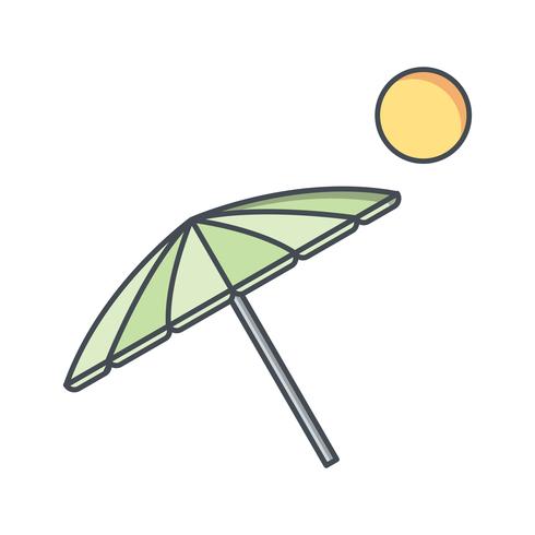 Icône de vecteur de parapluie de plage
