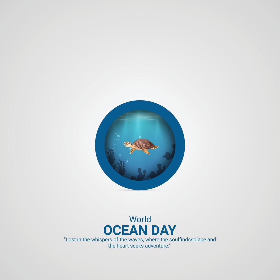 monde océans journée. monde océans journée Créatif les publicités conception. juin 8. affiche, bannière illustration . 3d vecteur