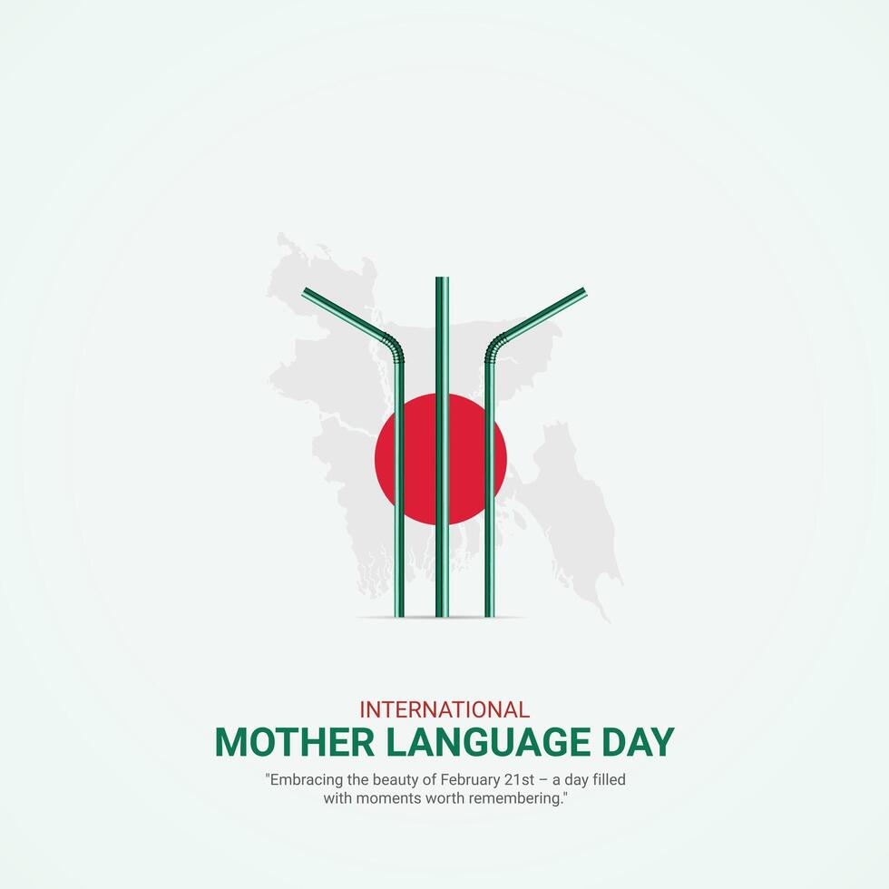 international mère Langue journée Créatif les publicités. 21 février mère Langue journée de Bangladesh. affiche, bannière illustration . 3d vecteur