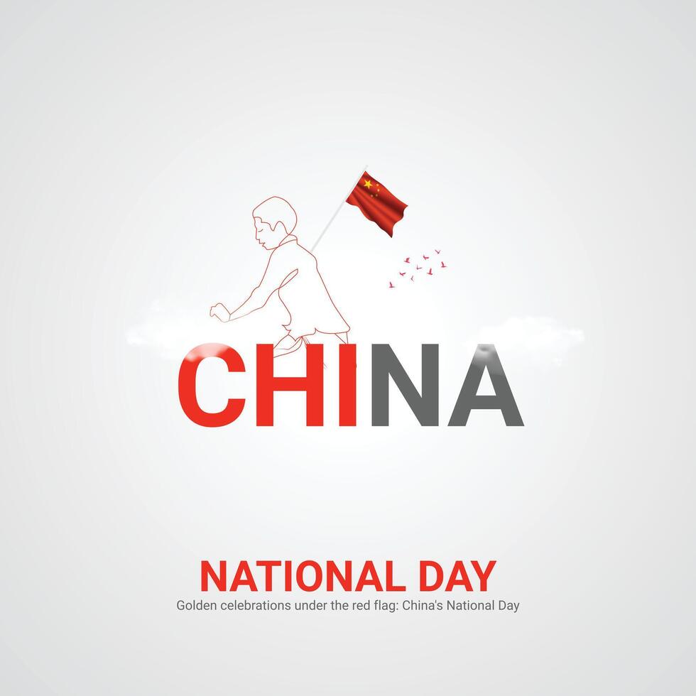 Chine nationale journée. Chine nationale journée Créatif les publicités conception 1 oct . , 3d illustration. vecteur
