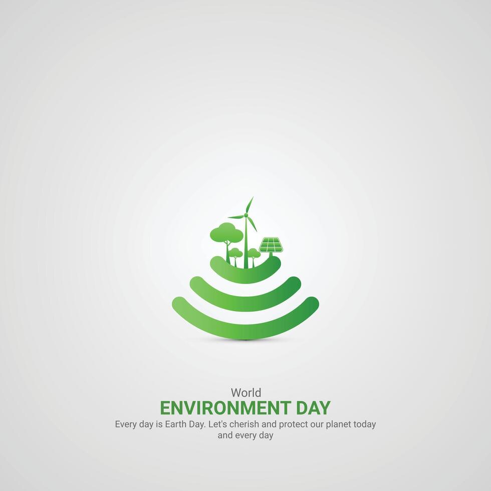 monde environnement journée. monde environnement journée Créatif les publicités. juin 5 affiche, bannière illustration . 3d vecteur