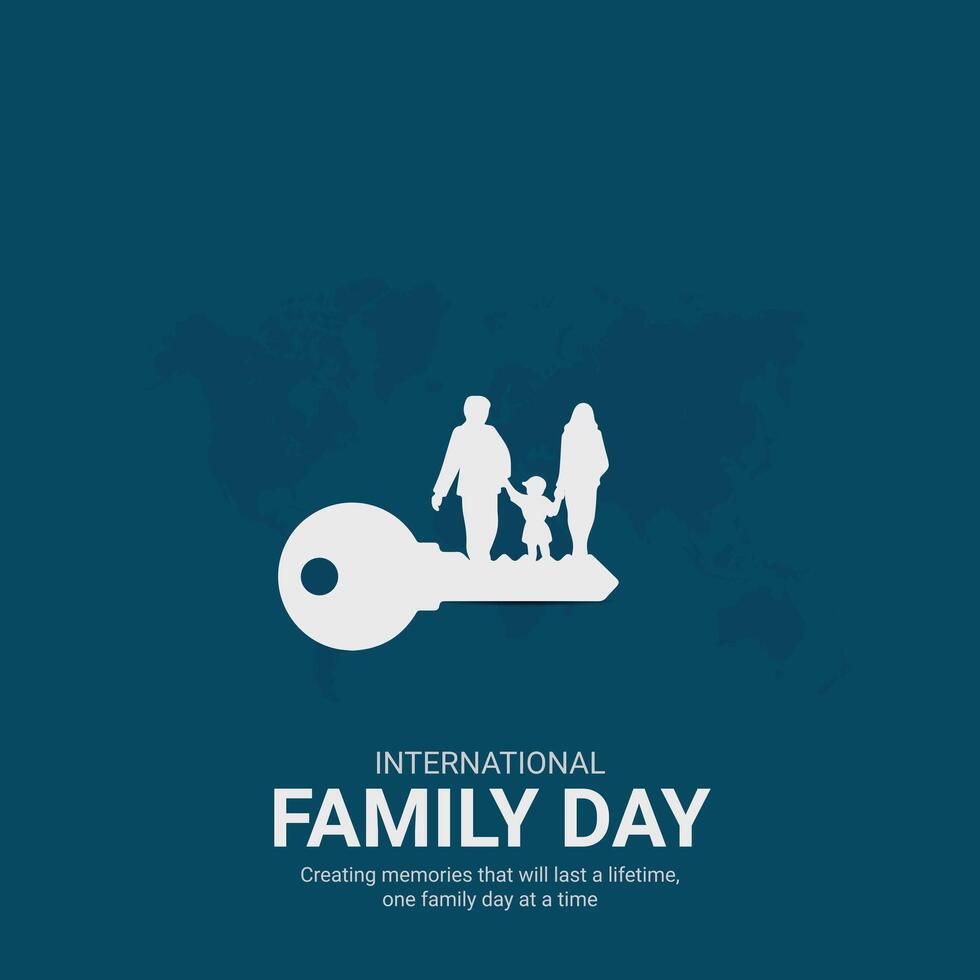 international famille journée. international famille journée Créatif les publicités conception. social médias poste, , 3d illustration. vecteur