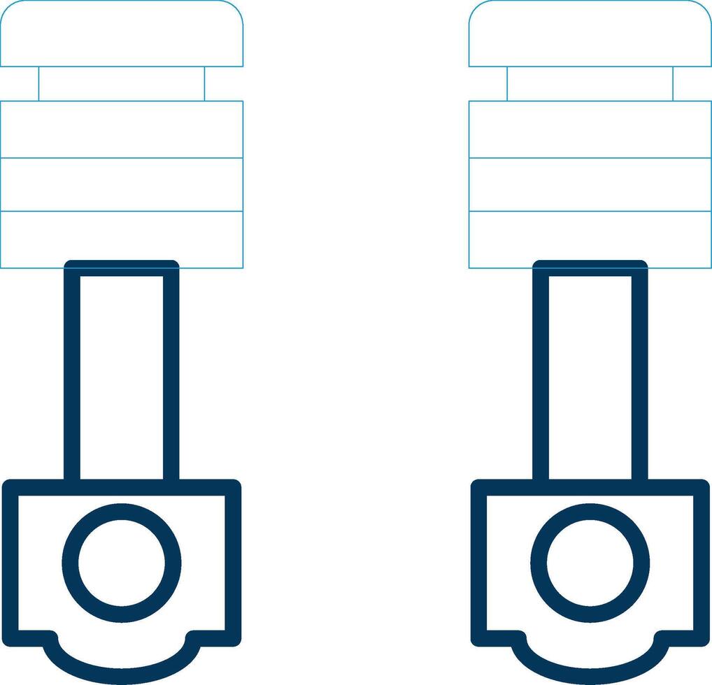 pistons ligne bleu deux Couleur icône vecteur