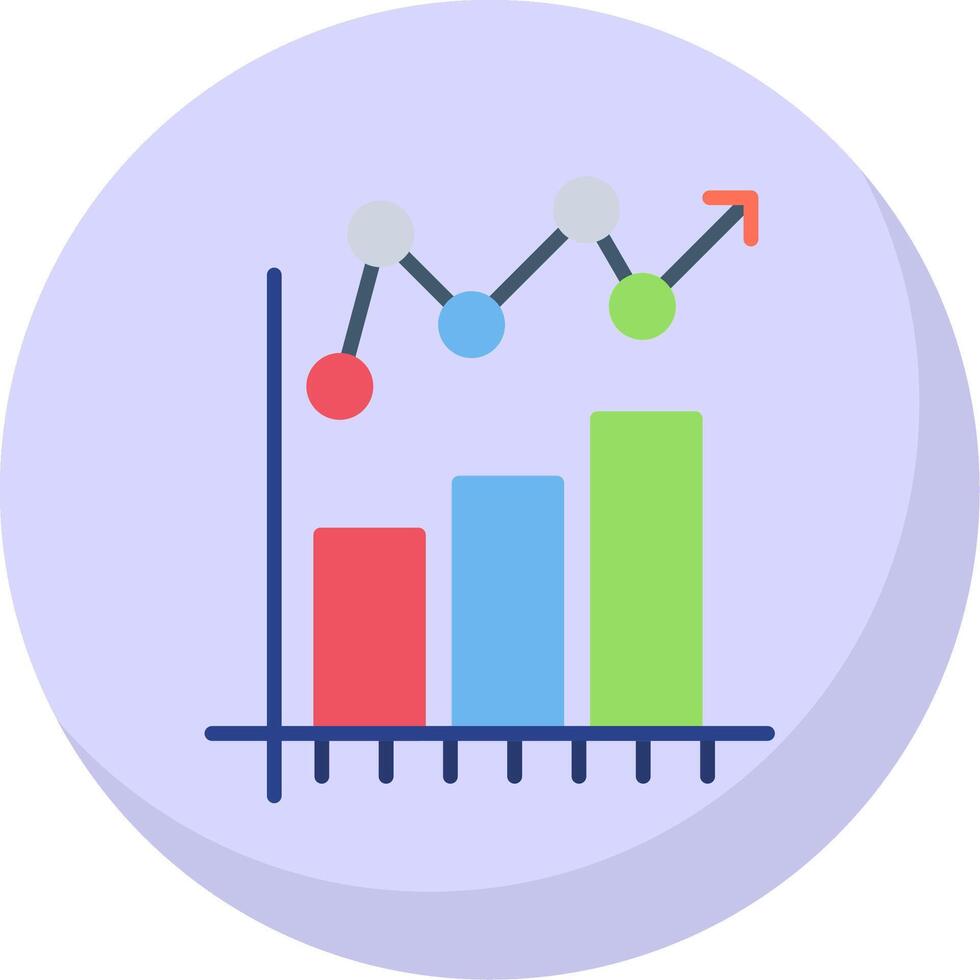 statistique graphique plat bulle icône vecteur