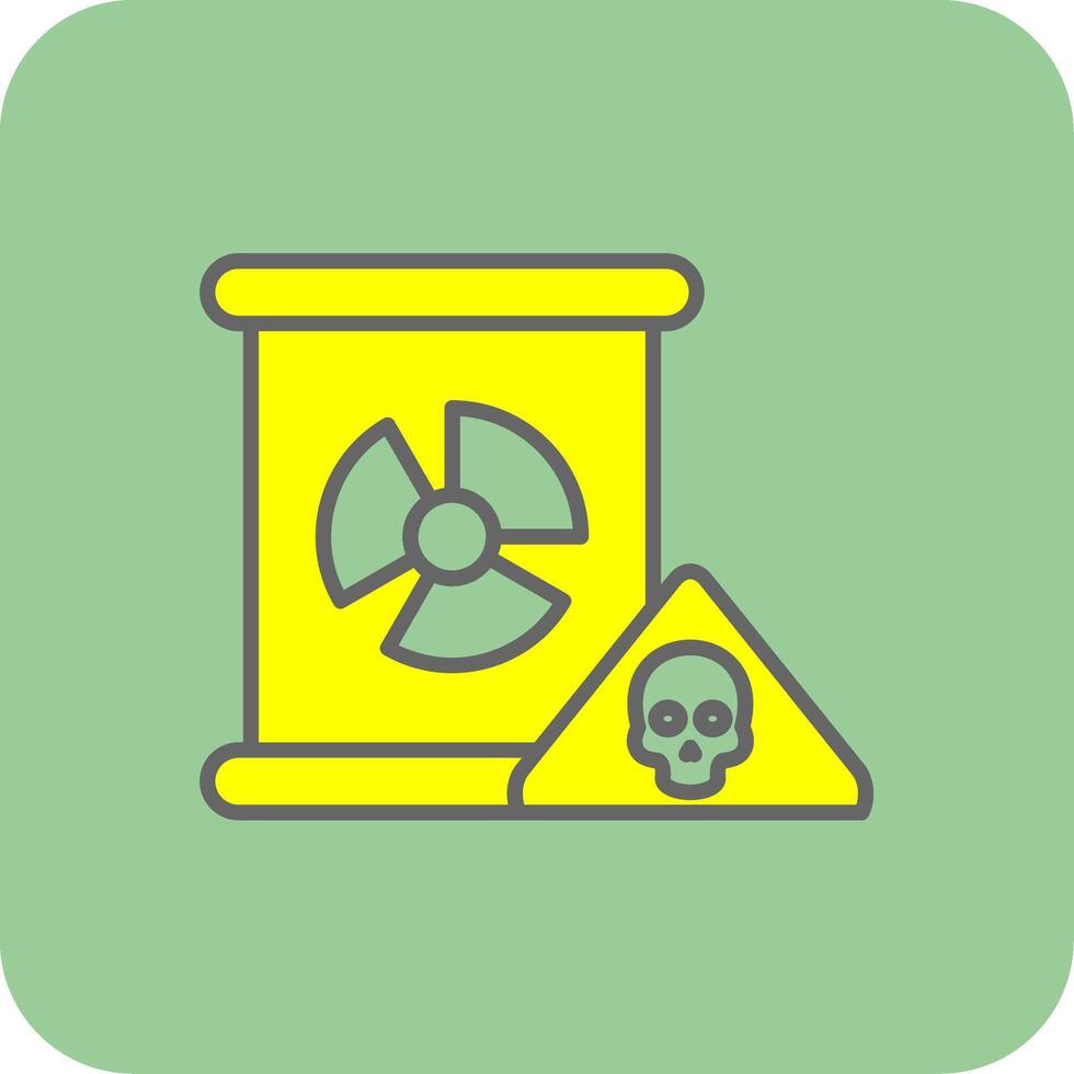 nucléaire danger glyphe pente coin icône vecteur