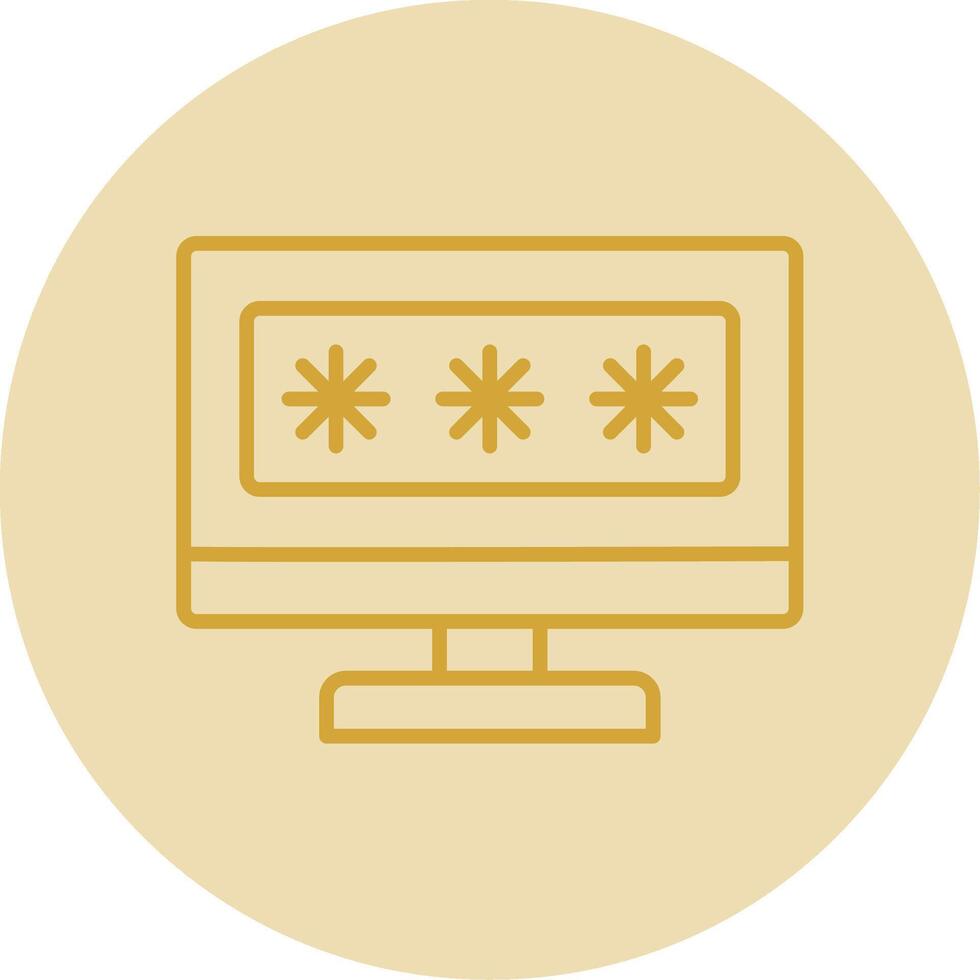 Sécurité ordinateur mot de passe ligne Jaune cercle icône vecteur