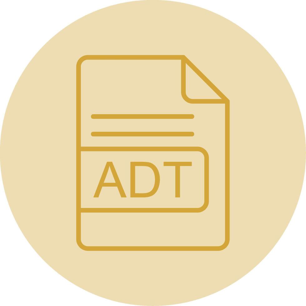 adt fichier format ligne Jaune cercle icône vecteur