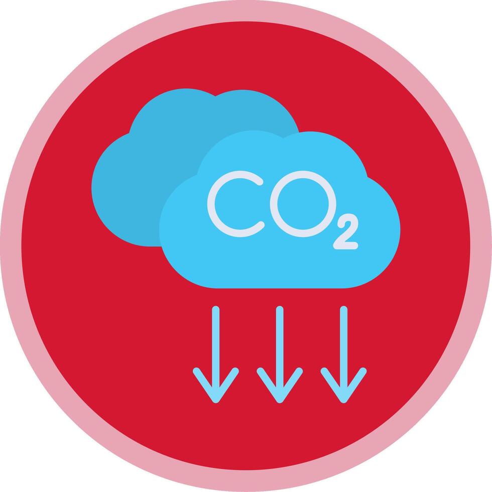 CO2 plat multi cercle icône vecteur