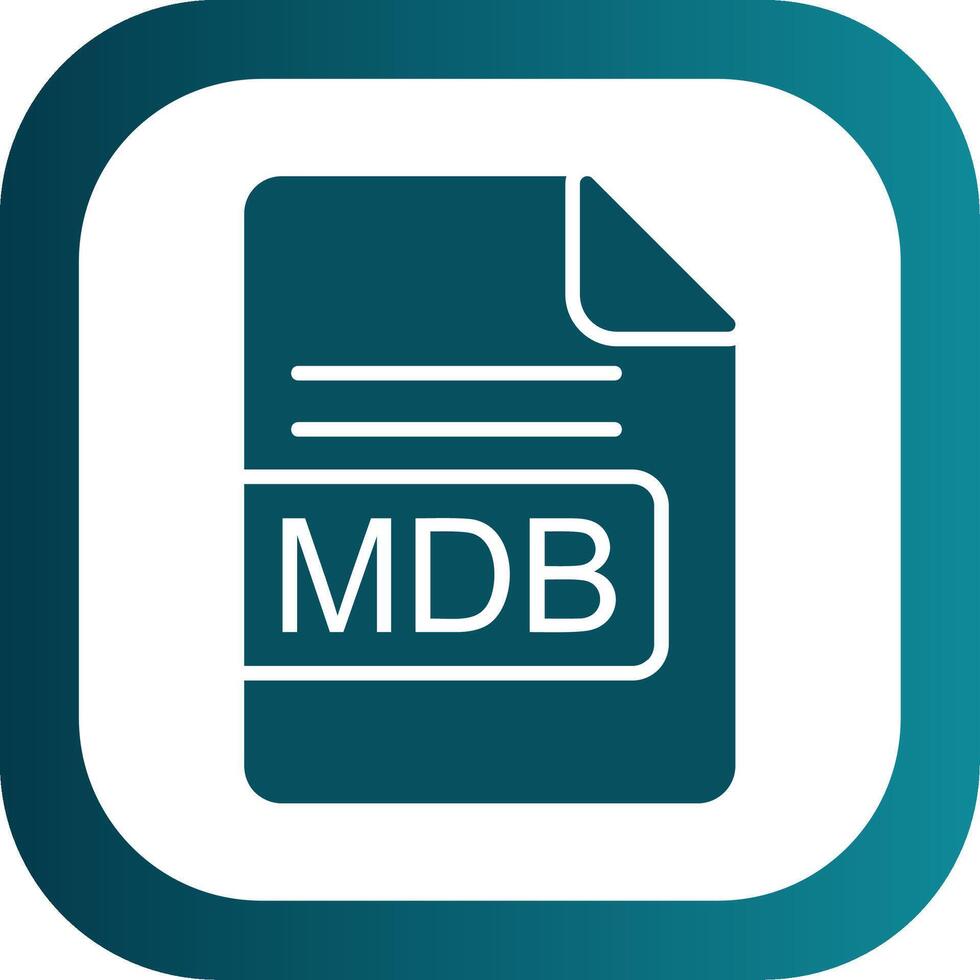 mdb fichier format glyphe pente coin icône vecteur