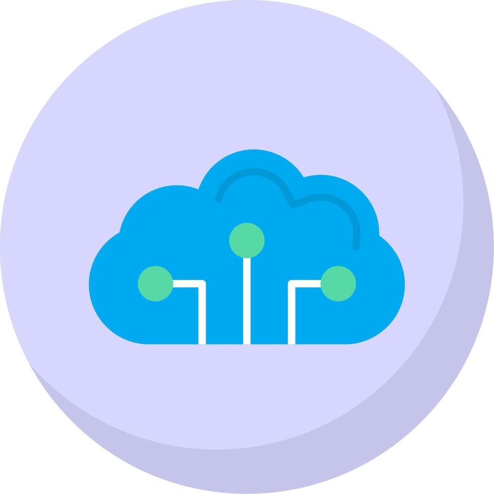 nuage circuit plat bulle icône vecteur