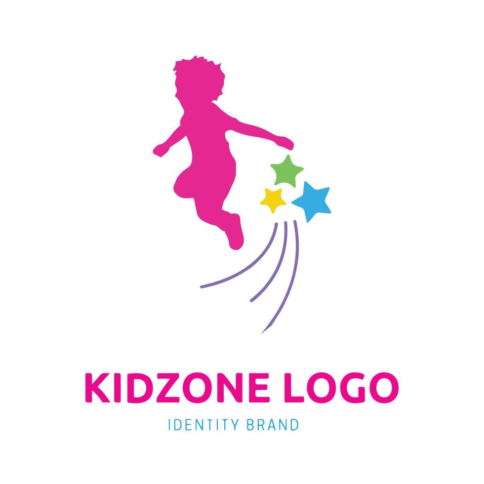 enfant zone ou Jardin d'enfants logo conception pour l'image de marque et identité vecteur
