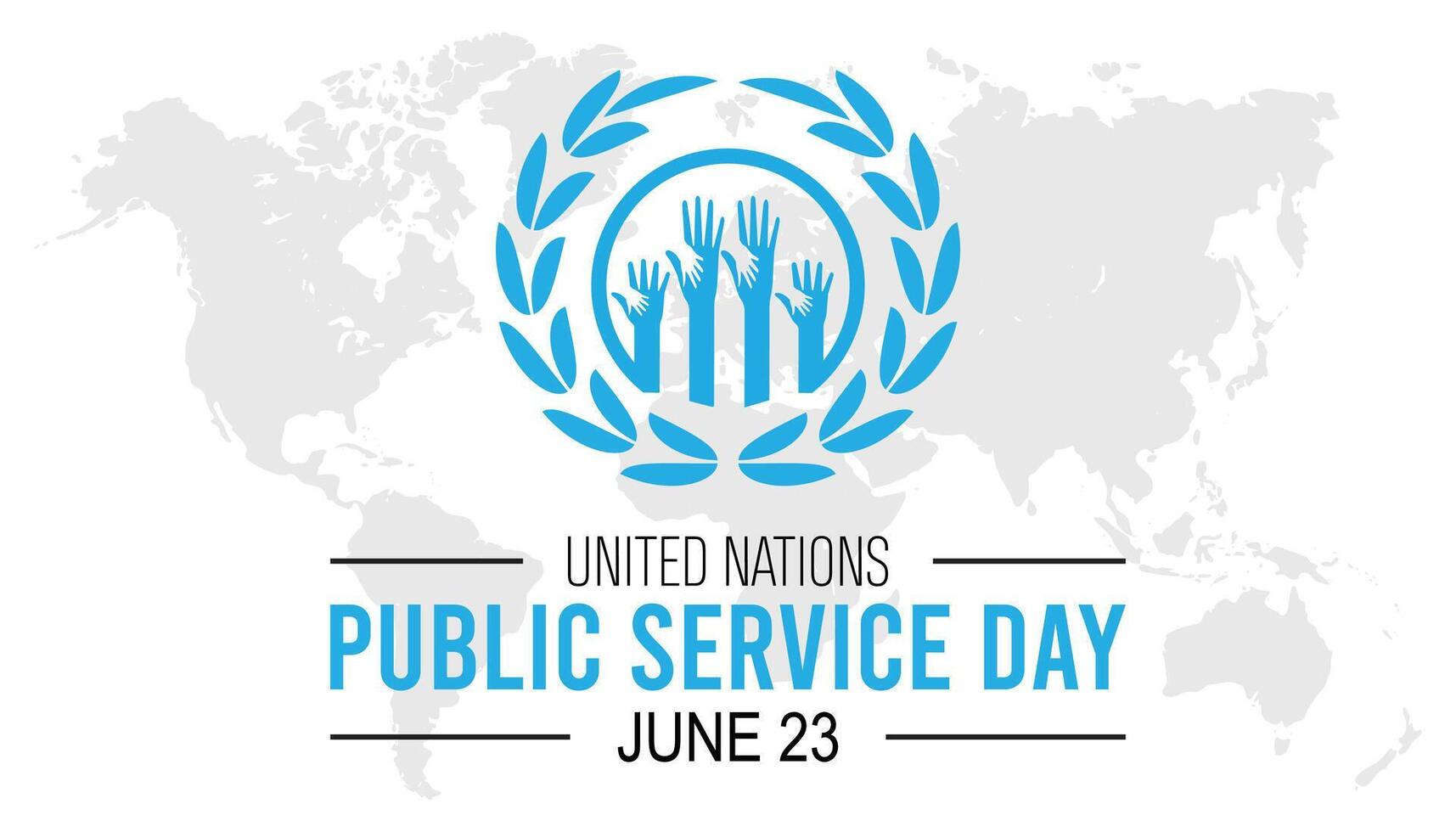 uni nations Publique un service journée observé chaque année dans juin. modèle pour arrière-plan, bannière, carte, affiche avec texte une inscription. vecteur