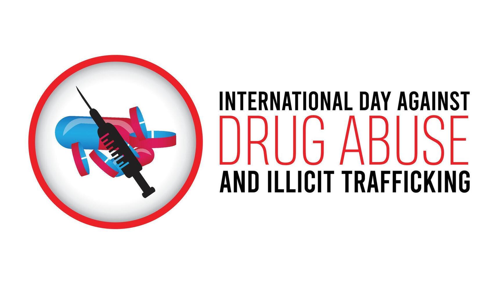 international journée contre drogue abuser de et illicite trafic observé chaque année dans juin. modèle pour arrière-plan, bannière, carte, affiche avec texte une inscription. vecteur