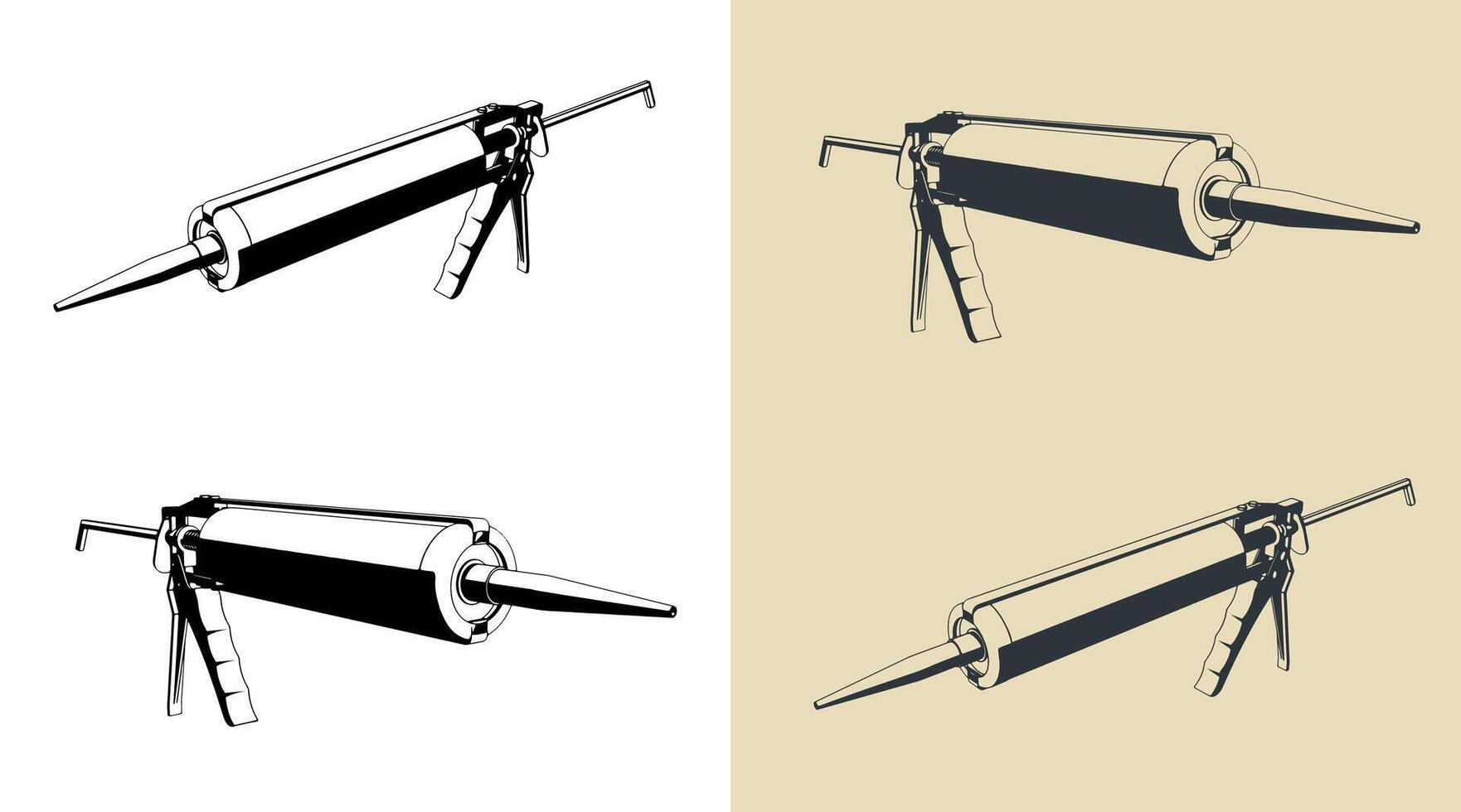 calfeutrer pistolet des illustrations vecteur