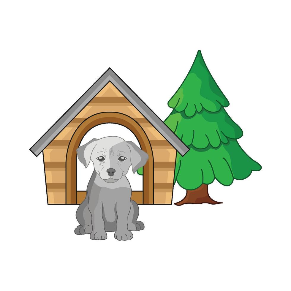 illustration de chien maison vecteur
